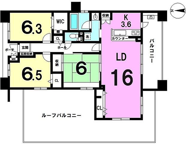 グラン・コート豊田本町(4LDK) 13階の間取り図