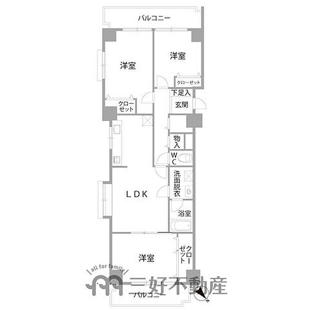 ライオンズマンション高宮第5(3LDK) 6階/601の間取り図