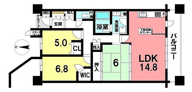 サンマンションアトレ大府(3LDK) 13階の内観