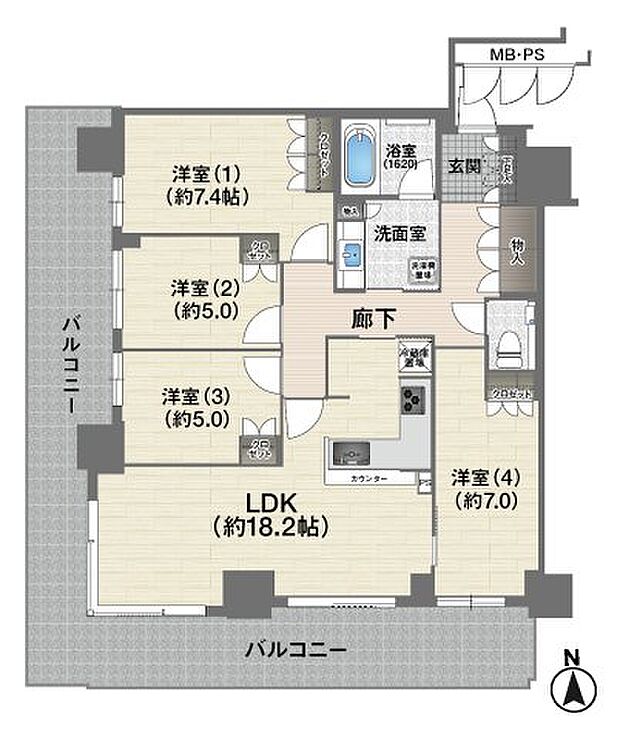 ジオタワー高槻ミューズフロント(4LDK) 27階/27Fの間取り図