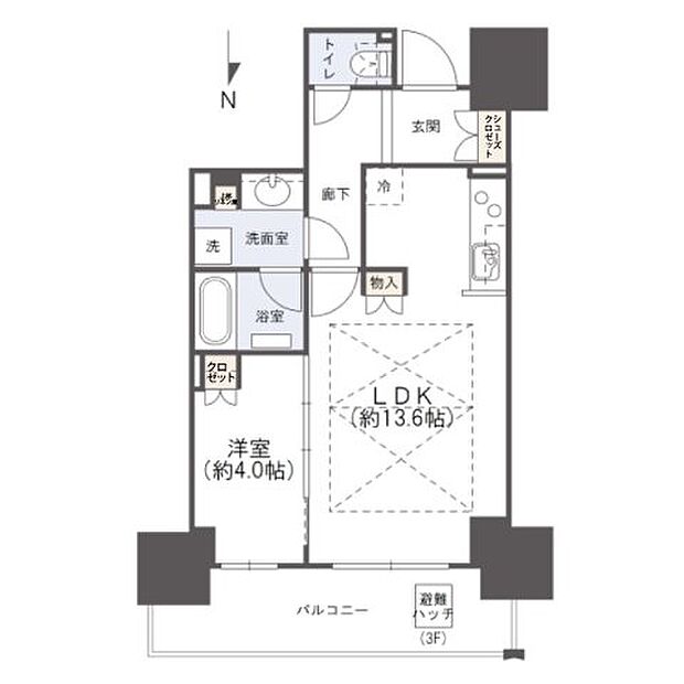 ローレルタワー堺筋本町(1LDK) 11階/11Fの間取り図