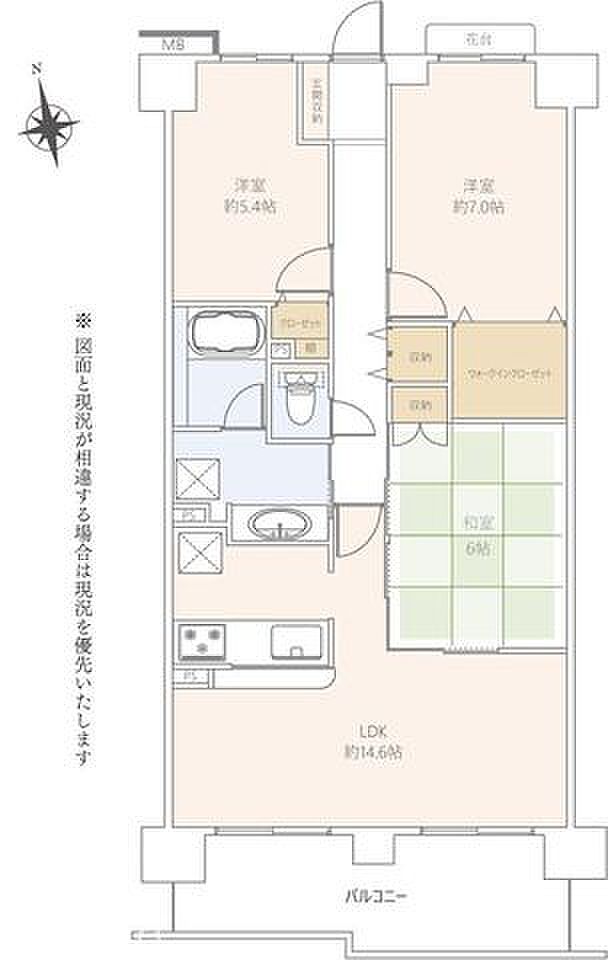 エステ・プラザ京成佐倉駅前(3LDK) 15階の間取り図