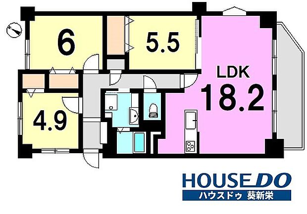 メイツ徳川(3LDK) 2階の間取り図