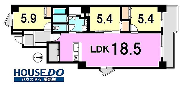 矢田川パークハウスD棟(3LDK) 8階の内観