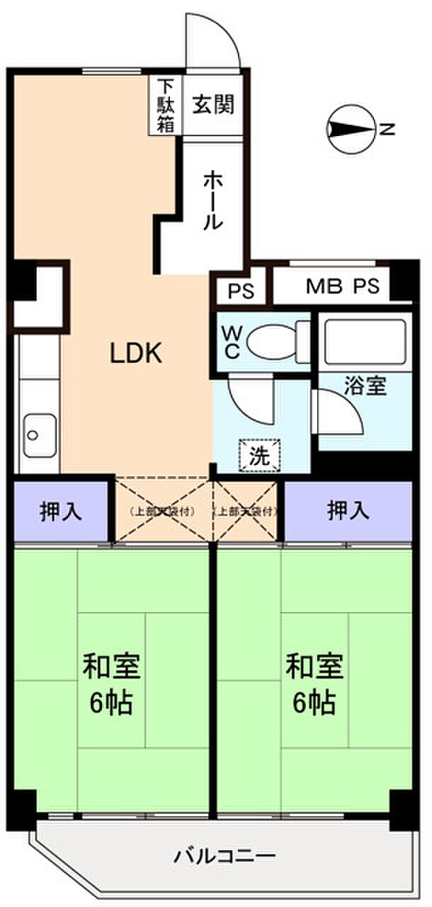 京成サンコーポ勝田台Ｃ棟(2LDK) 4階の間取り図
