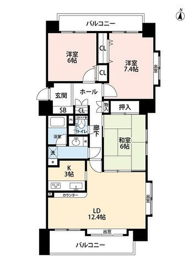 アルス麻生(3LDK) 4階の内観