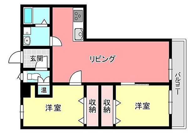 ロワールマンション南福岡(2LDK) 6階の内観
