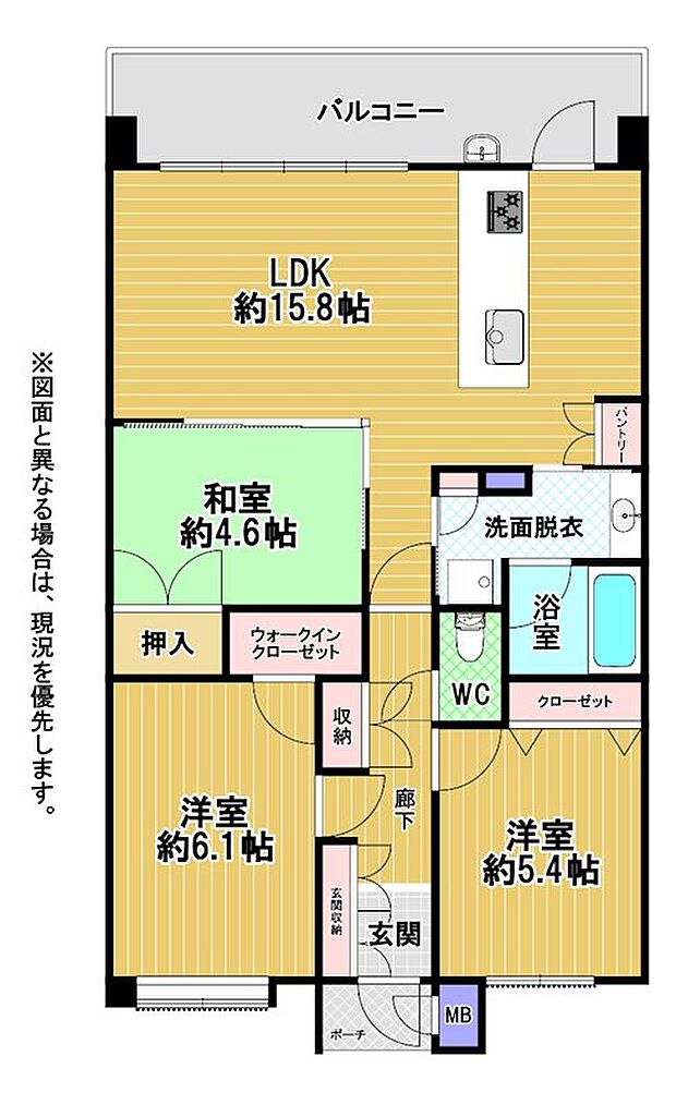 サンライフ下曽根駅サウスコート(3LDK) 3階の間取り図