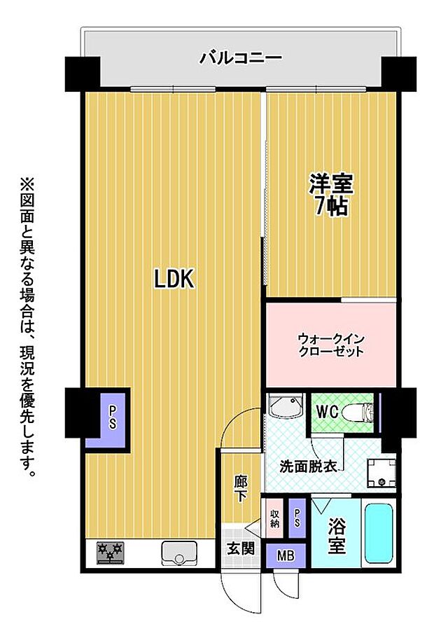 チサンマンション祇園(1LDK) 6階の間取り図