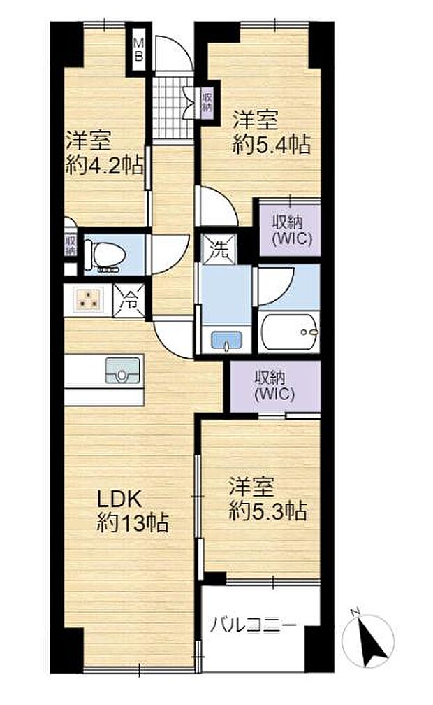 五反野パーク・ホームズ(3LDK) 4階の内観