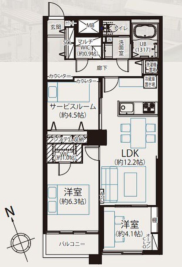 代田ロイヤルパレス(2SLDK) 6階の内観