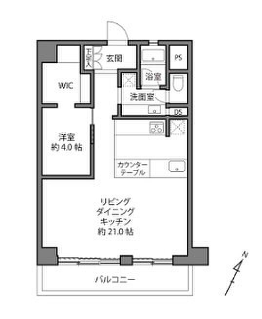関口町住宅(1LDK) 5階の間取り図