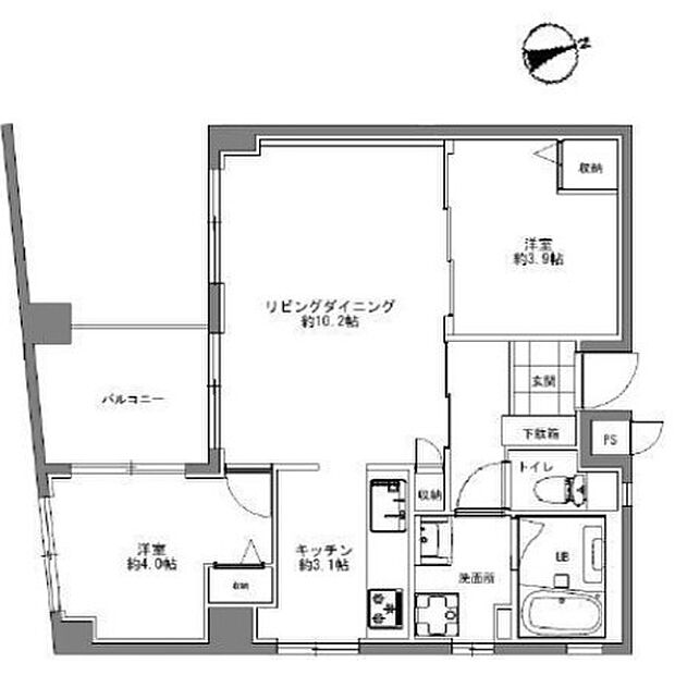 ブリエ江古田(2LDK) 2階の間取り図