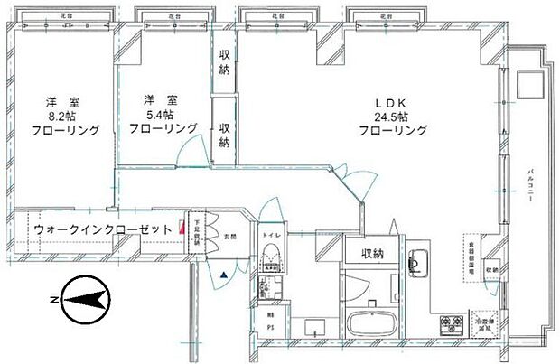 マンション小石川台(2LDK) 14階の間取り図