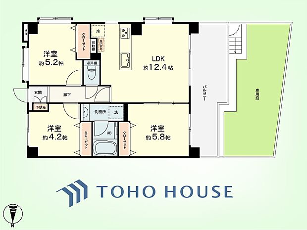 ハイホーム藤が丘(3LDK) 1階の間取り図