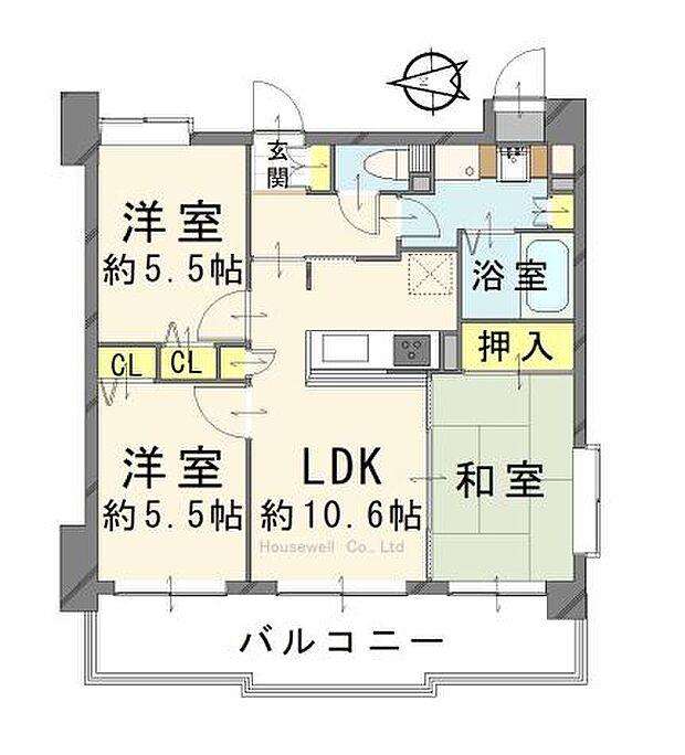 川口元郷サニーコート(3LDK) 5階の内観