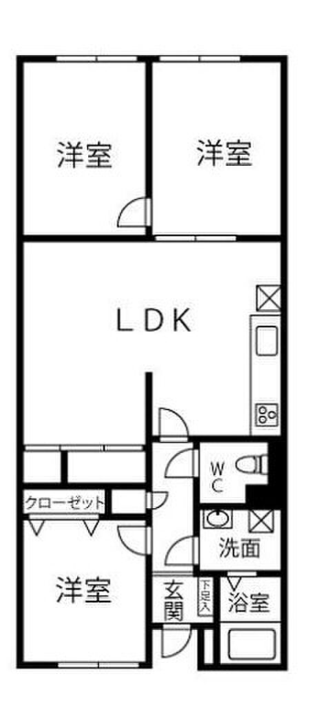 ソフィア西新井(3LDK) 3階の間取り図