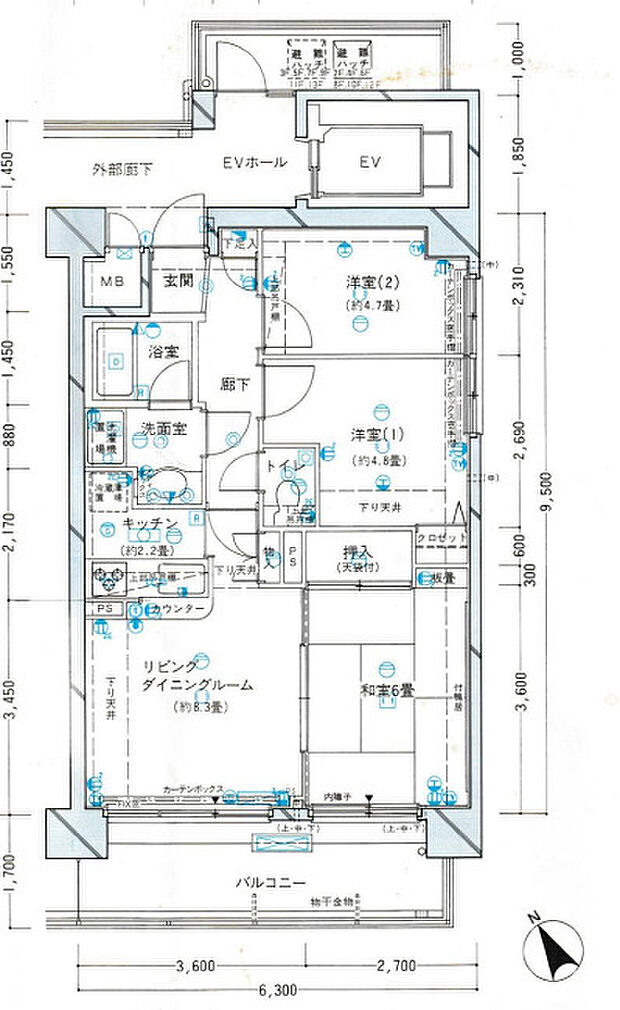 コスモお花茶屋参番館(3LDK) 11階の内観