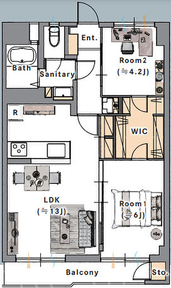 市川行徳住宅(2LDK) 1階/107の間取り図