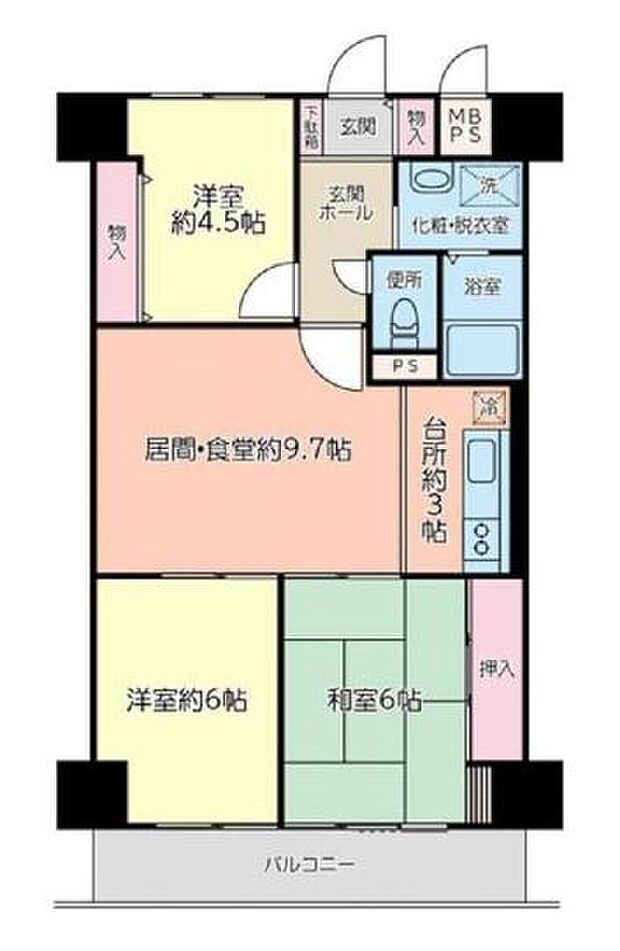 プラザ南行徳(3LDK) 5階の間取り図