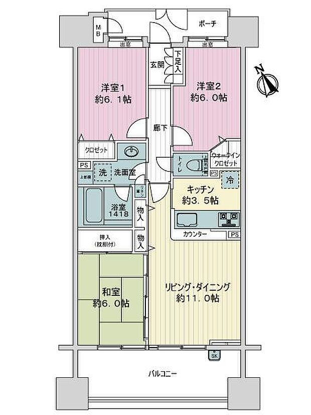 コスモアクアージュ東京ＥＡＳＴ(3LDK) 8階の内観