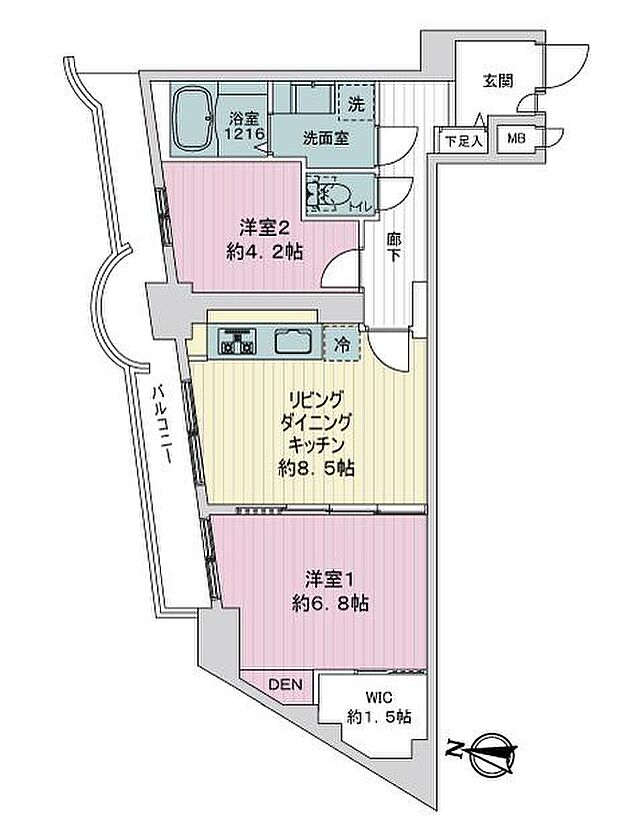 フドウ西川口ハイツ(2DK) 8階の間取り図