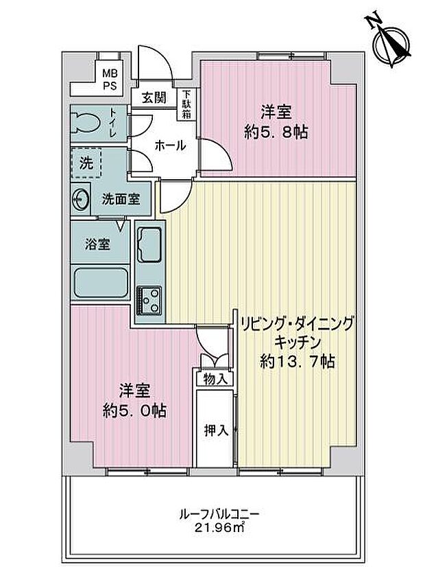 ストークマンション保土ケ谷・石田(2LDK) 2階の内観