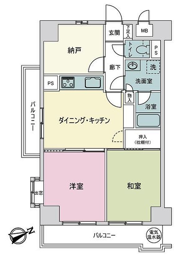 ライオンズマンション片倉町(2SDK) 7階の間取り図