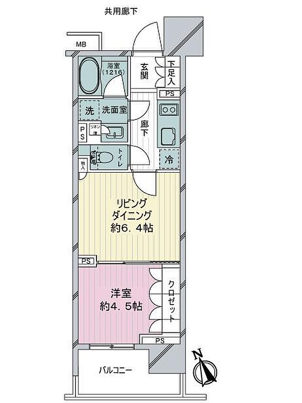 オープンレジデンシア名古屋駅ＴＨＥ　ＣＯＵＲＴ(1LDK) 8階の間取り図