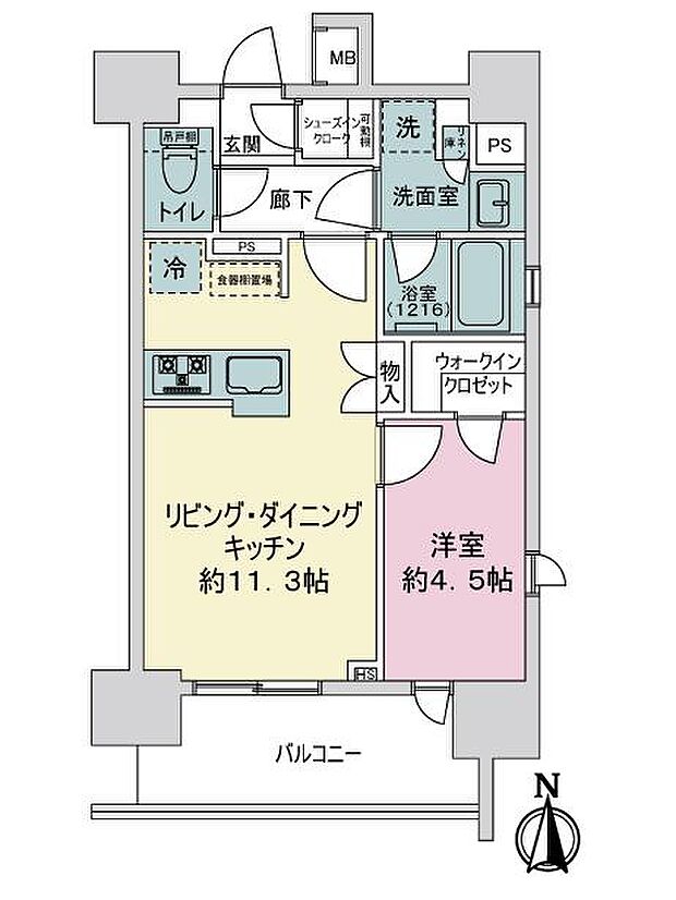 オープンレジデンシア名古屋ＦＲＯＮＴ(1LDK) 4階の間取り図