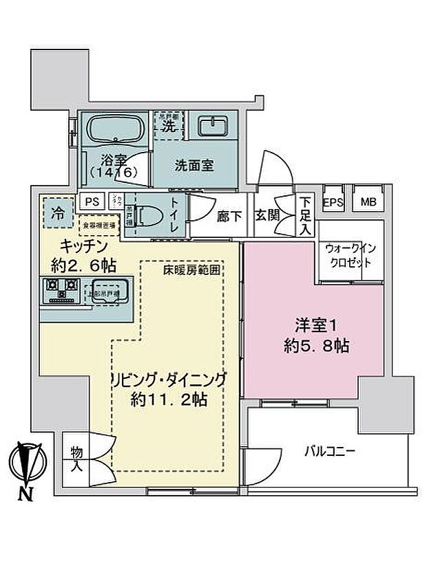 オープンレジデンシア名古屋栄(1LDK) 6階の内観
