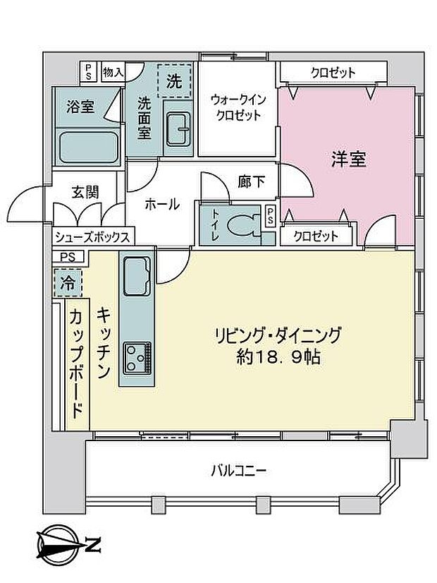 コンセール丸の内(1LDK) 9階の間取り図