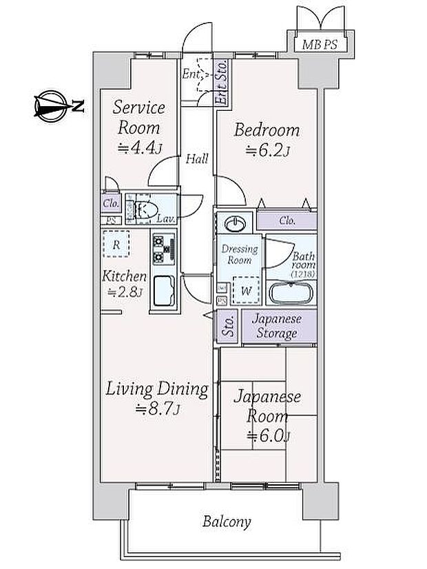 ライオンズマンション寝屋川(2SLDK) 3階の間取り図
