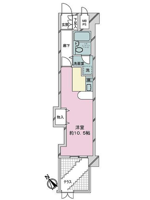 ライオンズマンション二軒茶屋(1R) 1階の間取り図