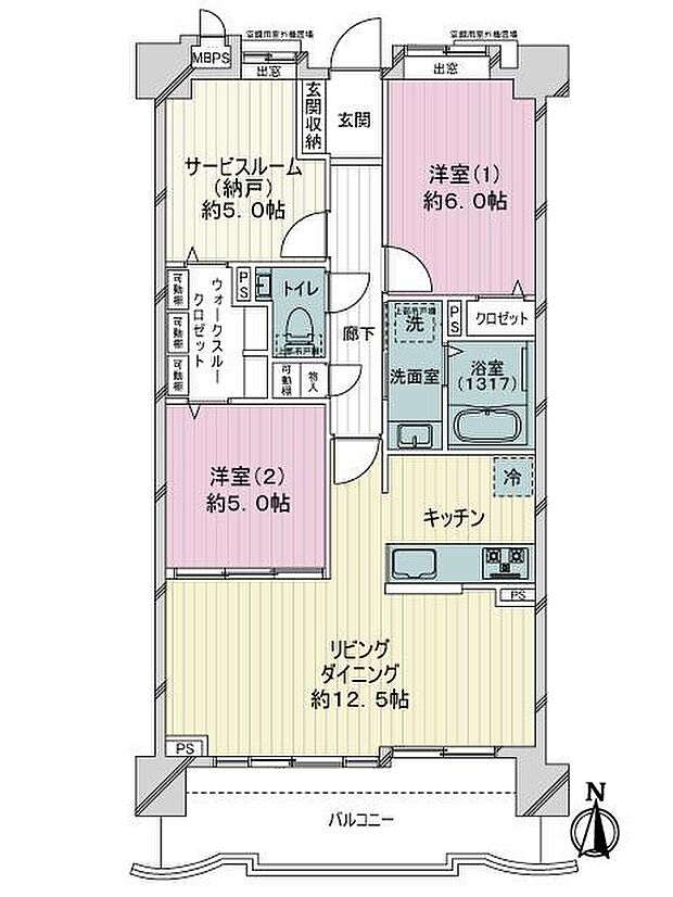 ライオンズステーションプラザ桜山(2SLDK) 8階の間取り図