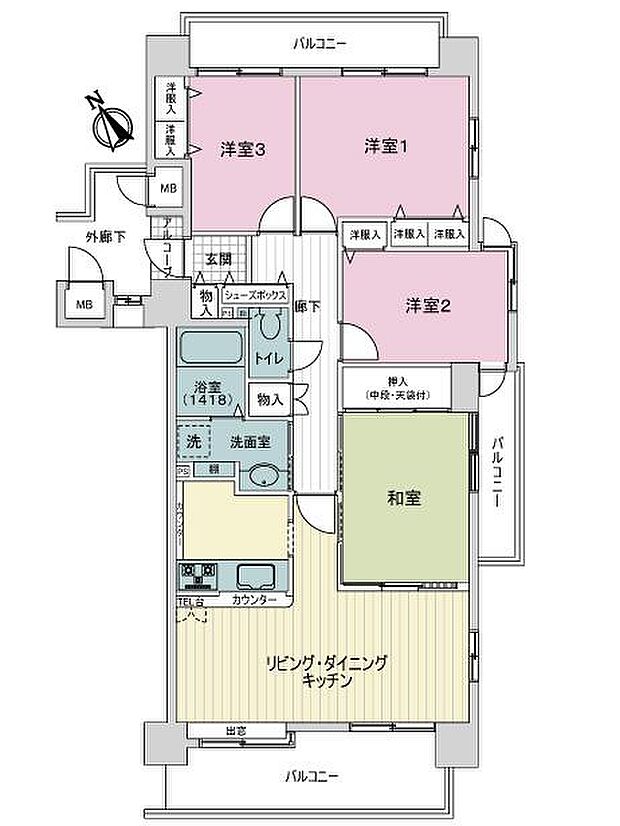 ロイヤルシャトー祇園(4LDK) 1階の内観