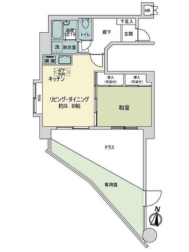 ライオンズマンション筑紫丘(1LDK) 1階の内観