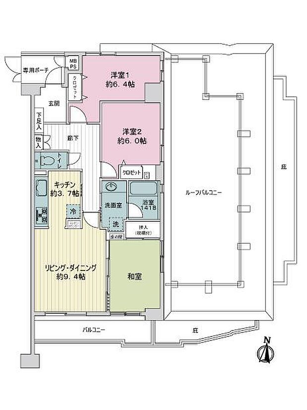 ライオンズガーデン大宮・大和田公園(3LDK) 6階の内観