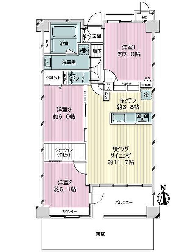 ライフレビューステーションフロント川崎大師(3LDK) 1階の間取り図