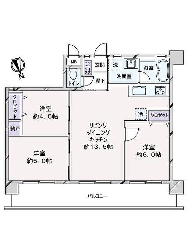 ライオンズマンション伊祖第弐(3LDK) 4階の内観