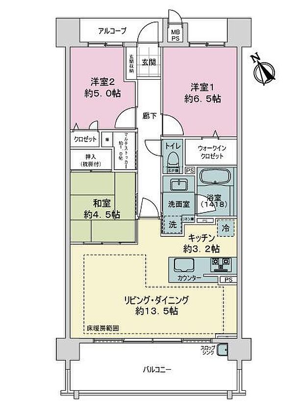 ライオンズ太田川ステーションレジデンス(3LDK) 2階の内観