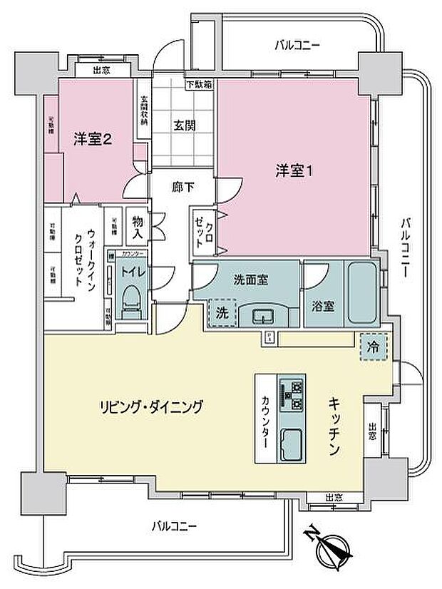 ライオンズガーデン東岡崎弐番館(2LDK) 3階の内観