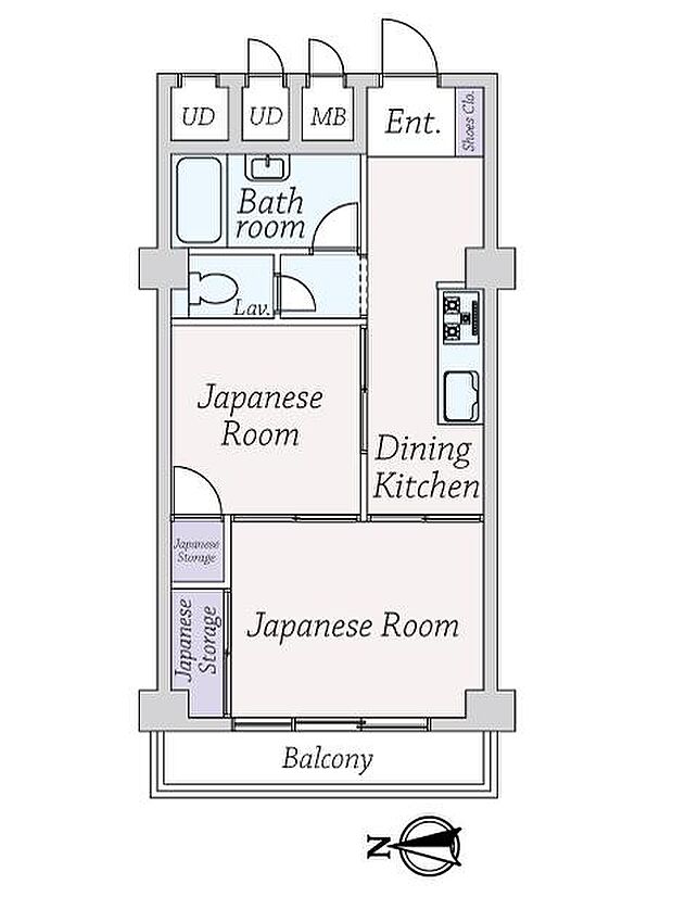 秀和幡ヶ谷レジデンス(2K) 4階の間取り図