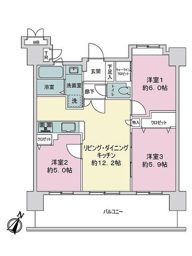 エステムコート新大阪4パークフロント(3LDK) 12階の内観