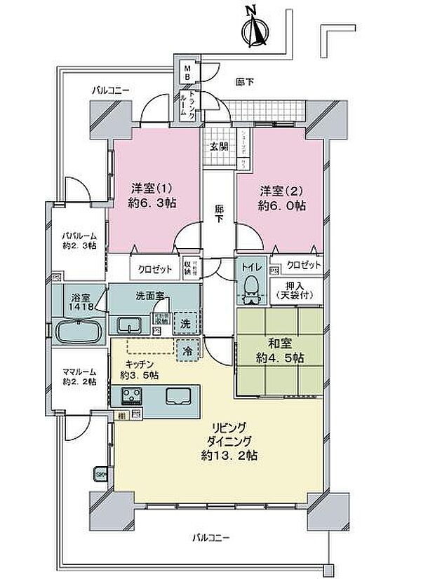 アルファステイツ桜町3(3SLDK) 14階の間取り図