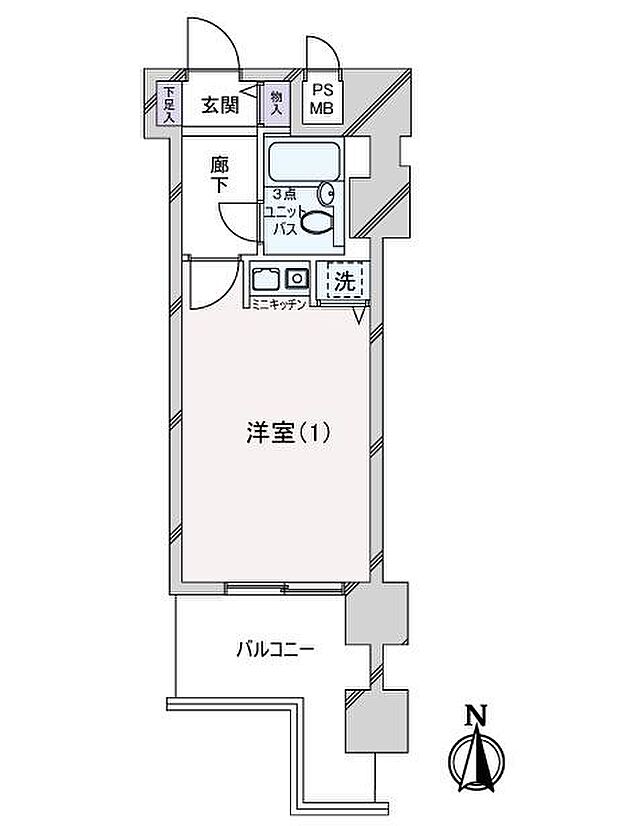 ライオンズマンション岡山医大東第二(1R) 5階の間取り図