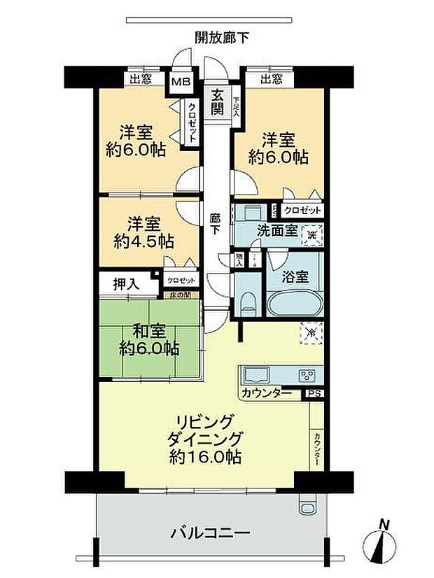 ヴェルディ三吉町弐番館(4LDK) 3階の間取り図