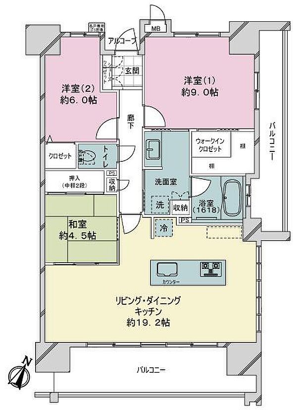 サーパス平田公園レジデンス(3LDK) 10階の間取り図