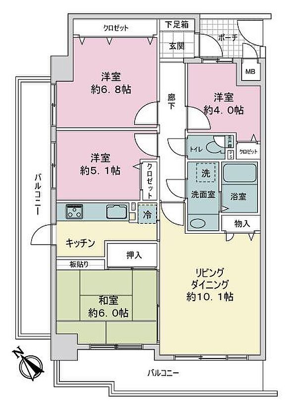 サーパス千代田(4LDK) 2階の内観