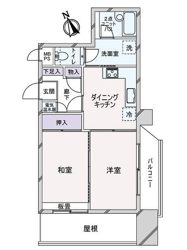 レクセル長岡(2DK) 12階の間取り図